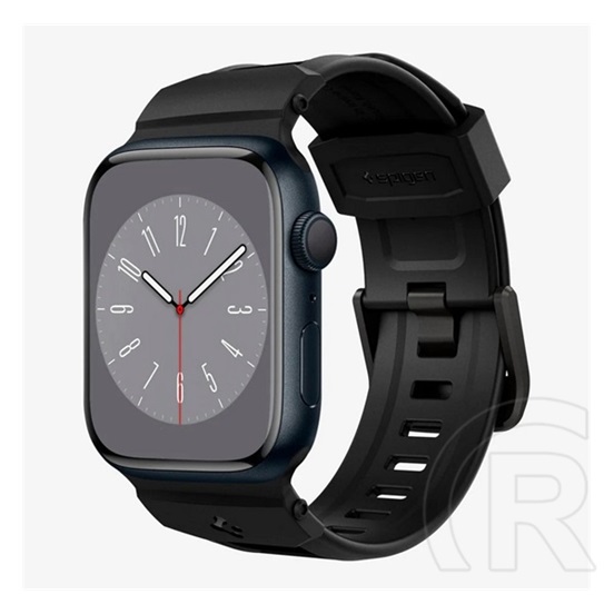 SpigenApple Watch Series 7 41mm rugged pótszíj (egyedi méret, szilikon, állítható, karbon minta) fekete