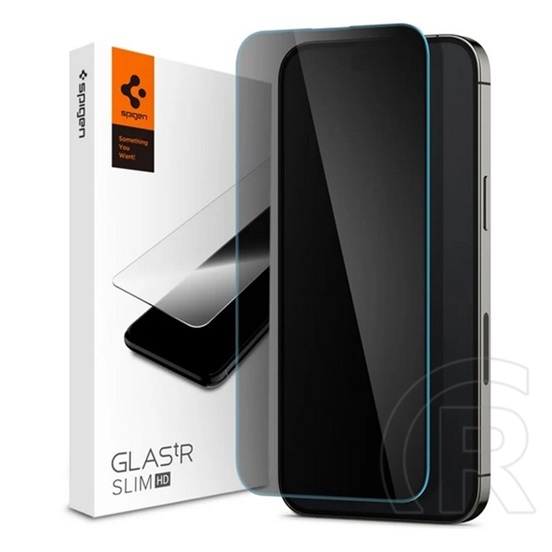 Spigen Apple iPhone 14 Pro képernyővédő üveg (2.5d, extra karcálló, betekintés védelem, ultravékony, 0.2mm, 9h) átlátszó