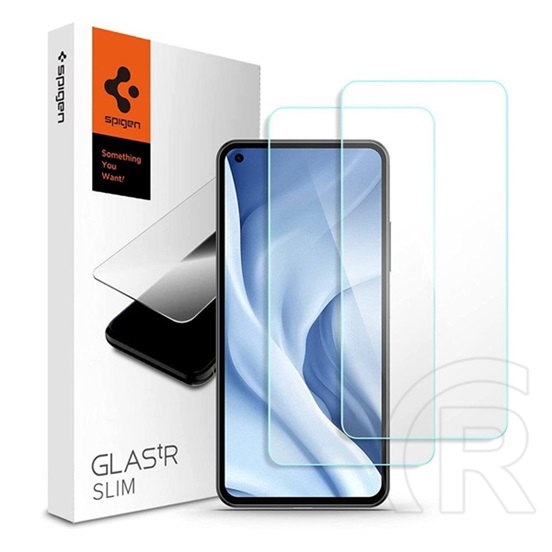 Spigen Xiaomi 11 Lite 5G NE slim képernyővédő üveg 2db (2.5d, extra karcálló, tokbarát, ultravékony, 0.2mm, 9h) átlátszó