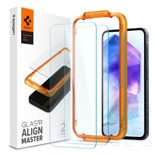 Spigen ALM FC Samsung Galaxy A55 5G képernyővédő üveg (2db, 2.5D, 9H, extra karcálló, átlátszó)
