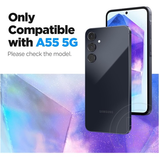 Spigen ALM FC Samsung Galaxy A55 5G képernyővédő üveg (2db, 2.5D, 9H, extra karcálló, átlátszó)