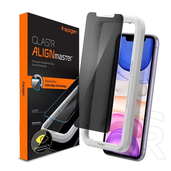 Spigen Alignmaster iPhone 11 kijelzővédő üveg (betekintés védelemmel)