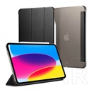 Spigen Apple IPAD 10.9 (2022) smart fold tok álló, bőr hatású (aktív flip, trifold asztali tartó funkció) fekete