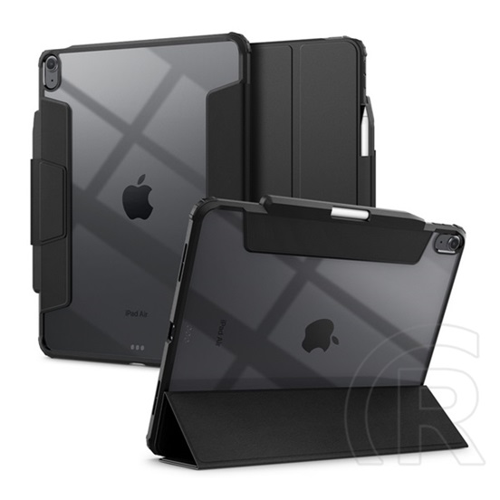 Spigen Apple Ipad Air 13 (2024) ultra hybrid pro, bőr hatású (flip, trifold, asztali tartó, ceruza tartó) fekete
