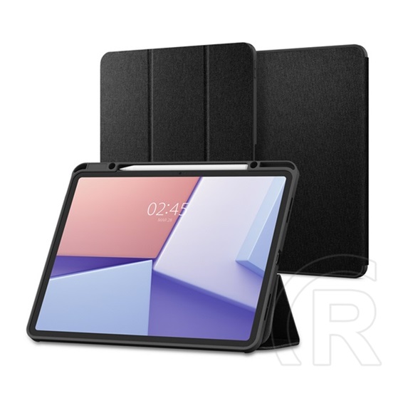 Spigen Apple Ipad Air 13 (2024) urban fit (flip, trifold, asztali tartó, ceruza tartó, textil minta) fekete