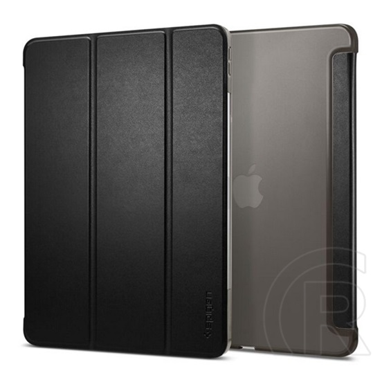 Spigen Apple Ipad Pro 13 (2024) fold tok álló, bőr hatású (aktív flip, oldalra nyíló, trifold, asztali tartó) fekete