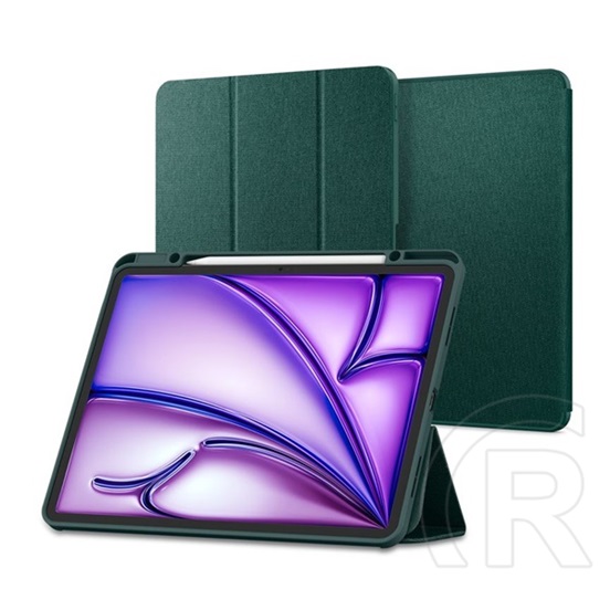 Spigen Apple Ipad Pro 13 (2024) urban fit tok (flip, trifold, asztali tartó, ceruza tartó, textil minta) sötétzöld