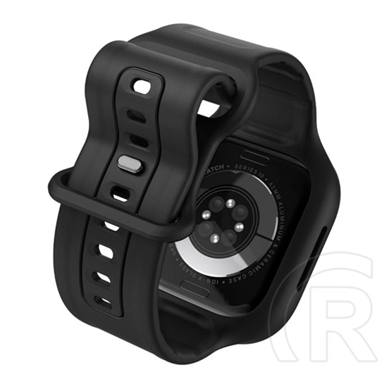 Spigen Apple Watch Series 10 42mm Spigen vault pro pótszíj (egyedi méret, matt, ütésállóság + szilikon keret) fekete