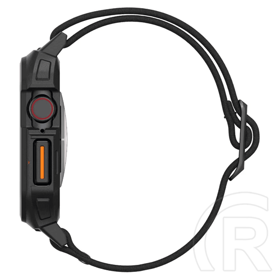 Spigen Apple Watch Series 10 42mm lite fit pro pótszíj (egyedi méret, textil, ütésállóság + szilikon keret) fekete