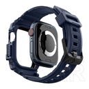Spigen Apple Watch Series 10 42mm rugged armor pro pótszíj (egyedi méret, szilikon, ütésálló + szilikon keret) sötétkék