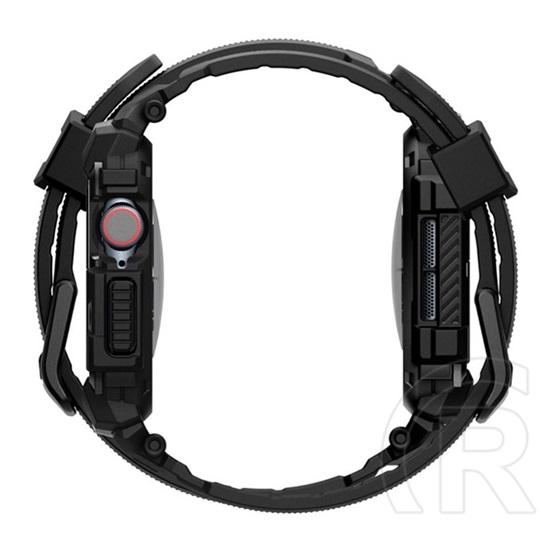 Spigen Apple Watch Series 10 42mm rugged armor pro pótszíj (egyedi méret, szilikon, ütésállóság + szilikon keret) fekete