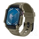 Spigen Apple Watch Series 10 46mm rugged armor pro pótszíj (egyedi méret, szilikon, ütésálló + szilikon keret) sötétzöld