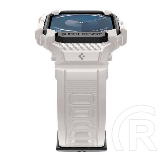 Spigen Apple Watch Series 10 46mm rugged armor pro pótszíj (egyedi méret, szilikon, ütésállóság + szilikon keret) bézs