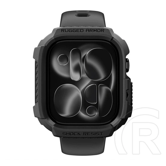 Spigen Apple Watch Series 12 42mm rugged armor műanyag óra keret (ütésállóság) fekete