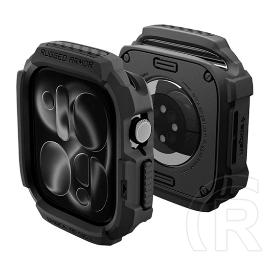 Spigen Apple Watch Series 12 46mm rugged armor műanyag óra keret (ütésállóság) fekete