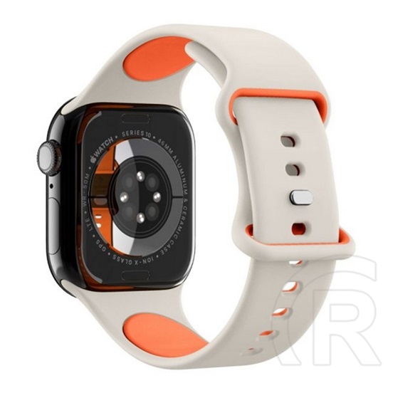 Spigen Apple Watch Series 5 40mm  nano pop pótszíj (egyedi méret, kicsi, matt, szilikon) bézs