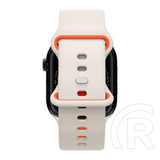 Spigen Apple Watch Series 5 40mm  nano pop pótszíj (egyedi méret, kicsi, matt, szilikon) bézs