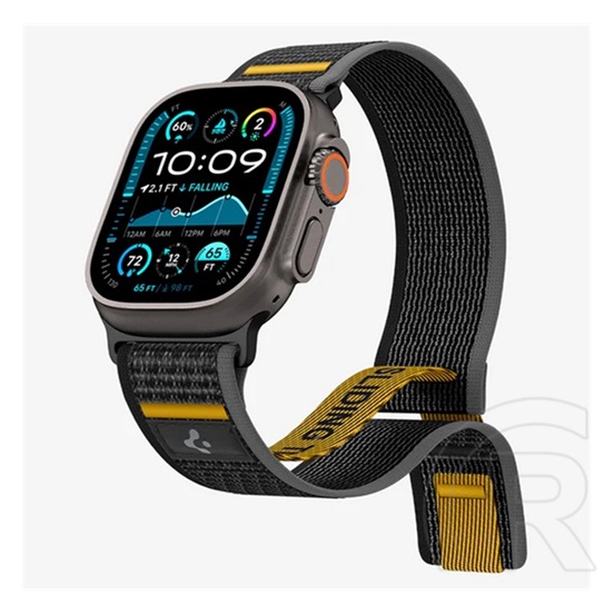Spigen Apple Watch Series 5 44mm athlex pótszíj (egyedi méret, nagy, nylon, tépőzáras, légáteresztő, sport) fekete
