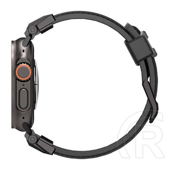 Spigen Apple Watch Series 5 44mm  durapro armor pótszíj (egyedi méret, nagy, szilikon, állítható, fém csat) fekete