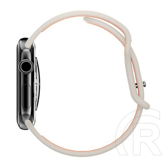 Spigen Apple Watch Series 5 44mm  nano pop pótszíj (egyedi méret, nagy, matt, szilikon) bézs