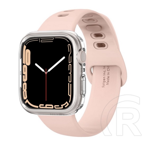 Spigen Apple Watch Series 7 41mm liquid crystal szilikon óra keret (közepesen ütésálló, 061cs24483 utódja) átlátszó