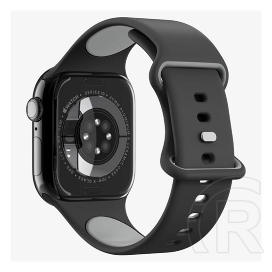 Spigen Apple Watch Series 7 41mm  nano pop pótszíj (egyedi méret, kicsi, matt, szilikon) fekete