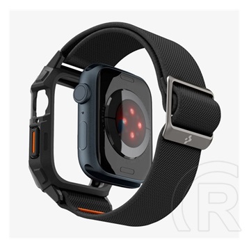 Spigen Apple Watch Series 9 45mm fit lite pro pótszíj (egyedi méret, textil, ütésállóság + szilikon keret) fekete