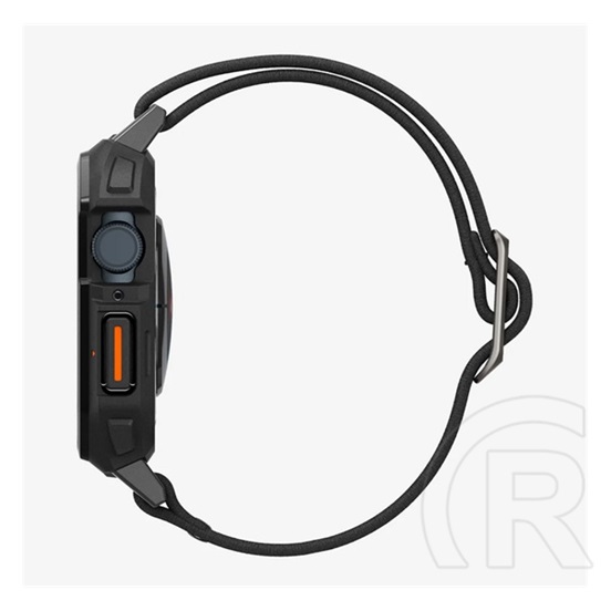 Spigen Apple Watch Series 9 45mm fit lite pro pótszíj (egyedi méret, textil, ütésállóság + szilikon keret) fekete