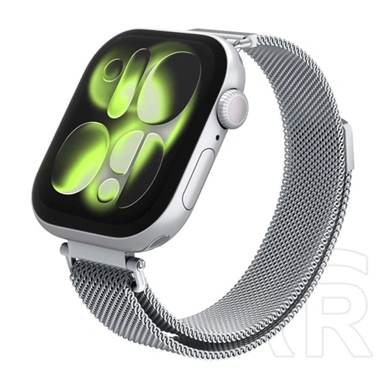 Spigen Apple Watch Series SE 3 40mm metal band pótszíj (rozsdamentes acél, milánói, mágneses) ezüst