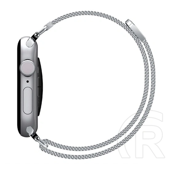 Spigen Apple Watch Series SE 3 40mm metal band pótszíj (rozsdamentes acél, milánói, mágneses) ezüst