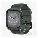 Spigen Apple Watch Series SE 44 rugged armor pro pótszíj (egyedi méret, állítható + szilikon keret) sötétzöld