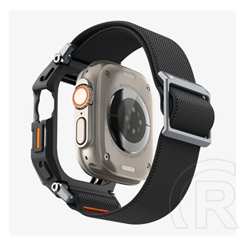 Spigen Apple Watch Ultra 2 49mm fit lite pro pótszíj (egyedi méret, textil, ütésállóság + szilikon keret) fekete