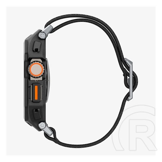 Spigen Apple Watch Ultra 2 49mm fit lite pro pótszíj (egyedi méret, textil, ütésállóság + szilikon keret) fekete