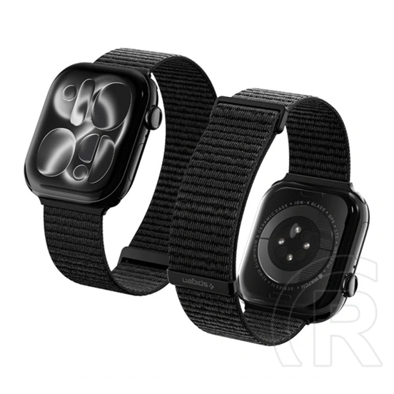Spigen Apple Watch Ultra 4 49mm  wbf01 pótszíj (egyedi méret, nagy, nylon, tépőzáras, állítható) fekete
