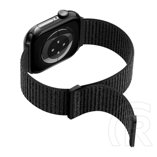 Spigen Apple Watch Ultra 4 49mm  wbf01 pótszíj (egyedi méret, nagy, nylon, tépőzáras, állítható) fekete