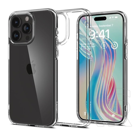 Spigen Apple iPhone 15 Pro crystal hybrid szilikon telefonvédő (ütésállóság, műanyag keret) átlátszó