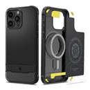 Spigen Apple iPhone 15 Pro rugged armor szilikon telefonvédő (közepesen ütésálló, légpárnás sarok, karbon minta) fekete