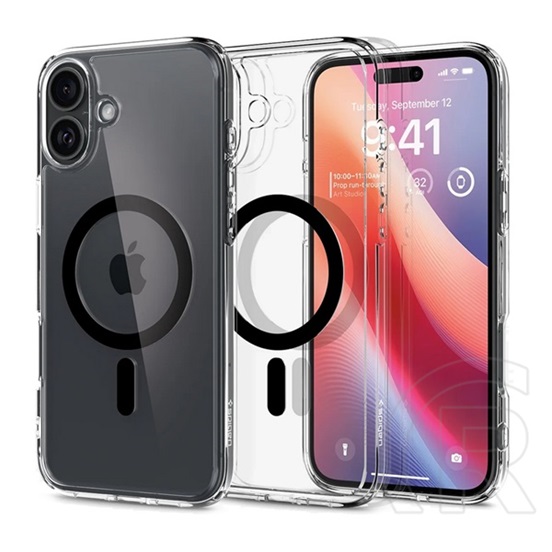 Spigen Apple iPhone 16 Plus ultra hybrid mag műanyag telefonvédő (ütésállóság, légpárnás keret, magsafe) fekete