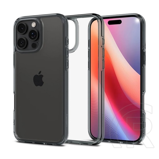 Spigen Apple iPhone 16 Pro Max crystal flex szilikon telefonvédő (ütésállóság, légpárnás sarok) sötétszürke
