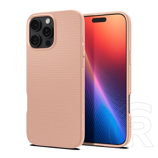 Spigen Apple iPhone 16 Pro Max liquid air szilikon telefonvédő (ütésállóság, légpárnás sarok, rombusz) rozéarany