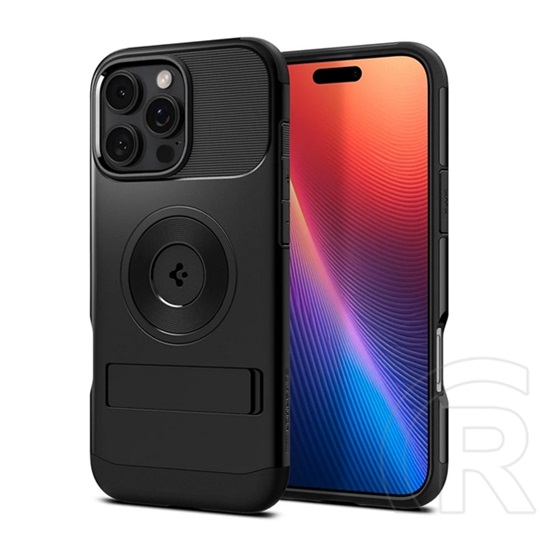 Spigen Apple iPhone 16 Pro Max slim armor mag szilikon védő (műanyag hátlap, ütésálló, légpárnás sarok, magsafe) fekete