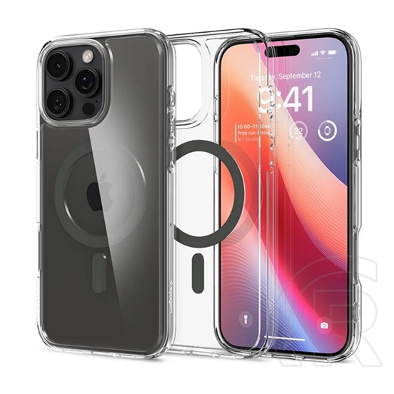 Spigen Apple iPhone 16 Pro Max ultra hybrid mag műanyag telefonvédő (ütésállóság, légpárnás keret, magsafe) sötétszürke