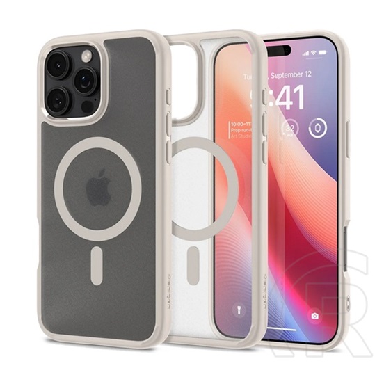 Spigen Apple iPhone 16 Pro Max ultra hybrid mag műanyag telefonvédő (ütésállóság, légpárnás keret, matt, magsafe) titán