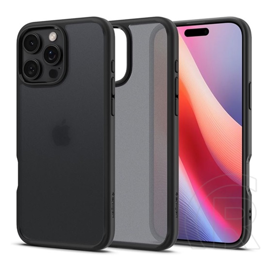 Spigen Apple iPhone 16 Pro Max ultra hybrid műanyag telefonvédő (ütésállóság, légpárnás keret, matt) fekete/átlátszó
