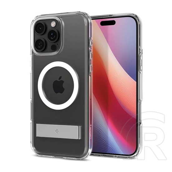 Spigen Apple iPhone 16 Pro Max ultra hybrid s műanyag védő (ütésállóság, légpárnás keret, kitámasztó, magsafe) átlátszó