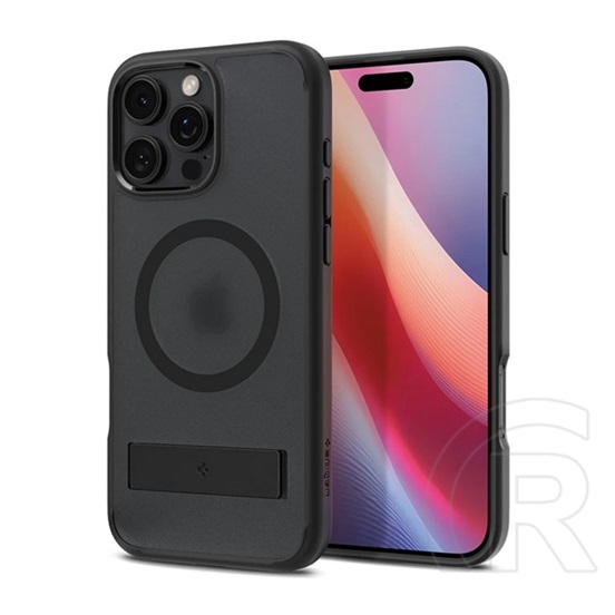 Spigen Apple iPhone 16 Pro Max ultra hybrid s műanyag védő (ütésállóság, légpárnás keret, kitámasztó, magsafe) fekete