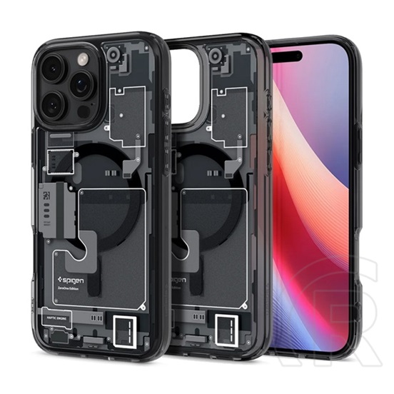 Spigen Apple iPhone 16 Pro Max ultra hybrid zero one műanyag telefonvédő (ütésállóság, légpárnás keret, magsafe) fekete