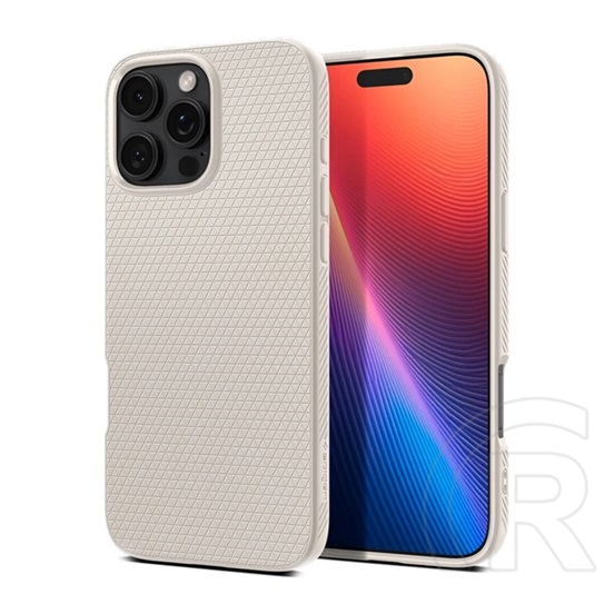 Spigen Apple iPhone 16 Pro liquid air szilikon telefonvédő (ütésállóság, légpárnás sarok, rombusz) bézs