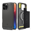 Spigen Apple iPhone 16 Pro rugged armor telefonvédő (ütésálló, légpárnás sarok, karbon minta, magsafe) világosszürke