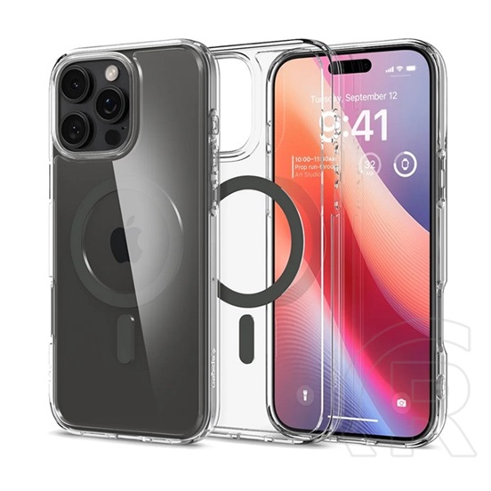 Spigen Apple iPhone 16 Pro ultra hybrid mag műanyag telefonvédő (ütésállóság, légpárnás keret, magsafe) sötétszürke
